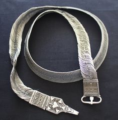 "Vintage Woven Smaller Indian Silver braided belt with Hearts. 41\" long, 1\" wide. 10.2 ounces of pure 925 silver.  Fits in most Jeans/Slacks loops. Hand made circa early 1900's" Vintage Silver Embroidered Belt, Vintage Silver Engraved Belt, Elegant Silver Engraved Belt, Silver Fits, Silver Belt, Silver Belts, Braided Belt, Suspender Belt, Vintage Costumes