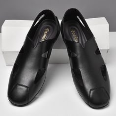 Advbridge See Genuine Leather Mens Casual shoes Fashion Black Summer Sandals Breathable Lightweight Outdoor Loafers Plus Size36-47 Black Summer Sandals, Pearl Wedding Shoes, Driving Shoes Men, Mens Smart Casual, Summer Flats, Men Loafers, Men's Sandals, Beige Shoes, Genuine Leather Shoes