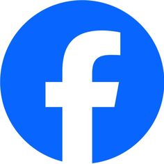 a blue and white facebook logo with the letter f in it's center circle