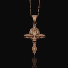 Silver Gothic Skull Cross Necklace, Wooden Texture Design, Unique Dark Aesthetic Jewelry Dive deep into the world of dark aesthetics with our Gothic Skull Cross necklace. Crafted with a unique wooden texture, this silver gothic piece epitomizes dark fashion. Whether you're into Gothic jewelry or just looking to add a touch of edginess, this necklace—with its wood-like cross and detailed skull pendant—is the perfect accessory for any dark ensemble. ✦ Jewelry Details ✦ • Material: 925 Sterling Silver • Pendant's Dimensions: 27x36mm • Weight: 13-14 grams • Finish: Oxidized, Polished, Gold, Rose Gold • Stamp: 925 • Bail: 4mm • Ideal for daily use with an oxidized finish on 925 sterling silver, which makes details more attractive and eye-catching! • It can also be made in 8K - 10K - 14K - 18K w Dark Aesthetics, Wooden Texture, Aesthetic Jewelry, Gothic Skull, Skull Pendant, Gothic Jewelry, Dark Fashion, Texture Design, Matte Gold