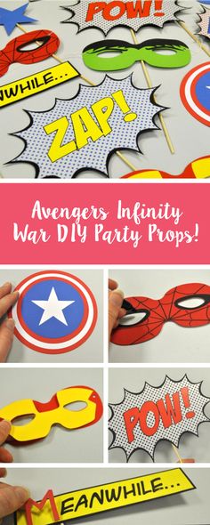 the avengers party props are ready to be made into an awesome addition for any child's birthday