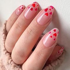 Romantic Design for Valentine's Day -- Valentine's Day heart-shaped fake nails feature a romantic and sweet feeling. The heart-shaped design can come in different colors and patterns, such as red, pink, or studded with diamonds, to attract attention and highlight the theme of Valentine's Day.💕💅
#fall #nails #autumn #nailart #nature #nailsofinstagram #beauty  #ValentinesNails #ValentinesDayNails #NailInspiration #NailGoals #LoveInTheDetails Nailinspo Nailart, Reflective Nails, Nail Decals Diy, Fake Nails Long, Unghie Nail Art, Gel Acrylic Nails, Acrylic Nail Kit, Nagel Tips