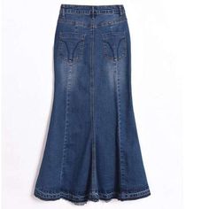 Introducing the 2023 Autumn Collection's Fishtail Jeans Skirt with Buttons ââ‚?a streetwear-flair must-have! This sleek. high-waisted piece is perfect for making a bold vogue statement.Why You'll Love ItThis skirt features a unique fishtail fit that effortlessly hugs your figure while providing maximum comfort. Its dark wash is artfully distressed. giving it a subtle rock-n-roll touch. Plus. the duo of a resilient zipper and stylish buttons make it both functional and fashionable.Distinctive Fea Non-stretch High Waist Skirt With Frayed Hem, Trendy Fitted Flare Denim Skirt, Trendy Denim Flare Skirt, Non-stretch High Rise Fall Skirt, Casual Flared Fitted Denim Skirt, Non-stretch Mid-rise Skirt, High Waist Dark Wash Skirt For Fall, Chic Non-stretch Mid-rise Skirt, Trendy Fitted Flare Skirt