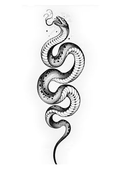 a drawing of a snake with the letter s in it's tail and head