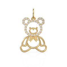 14k Gold Teddy Charm Pendant / Diamond Teddy Bear / Pave Diamond Teddy Bear Pendant / Teddy for friend / Balloon Teddy Bear Pendant Please note the chain is not included Dimensions: 26.75mm x 15.85mm approx. Diamonds: 28pcs, 1.2mm, 0.20 carats Weight:2.40g (14k) 2.80g (18k) MATERIAL: 14k or 18k Solid Yellow Gold, Genuine Natural diamonds * Please note that Gold orders are made to order in your choice of Gold KT / Color & Beads drilled to choice so please look at handling time carefully before pl Balloon Teddy Bear, Teddy Bear Pendant, Tiny Pendant, High Fashion Jewelry, Pendant Diamond, Bear Pendant, Gold Charms, Color Beads, Gold Charm