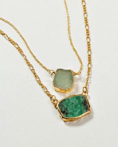 Emerald Sea Layered Necklace – Luna Norte Multi-strand Gemstone Jewelry For Layering, Bohemian Green Jewelry With Delicate Chain, Gemstone Double Strand Necklace, Green Delicate Chain Jewelry For Everyday, Double Strand Gemstone Necklace For Layering, Long Gemstone Necklace For Layering, Green Gemstone Jewelry For Everyday, Green Jewelry With Delicate Chain For Layering, Green Multi-strand Jewelry Gift