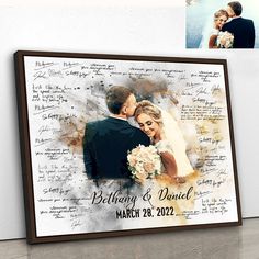 a wedding photo with the words and date printed on it