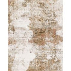 an old rug with faded paint on the side and brown, white and beige colors