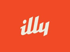 an orange background with the word illy written in white on it, and two smaller letters