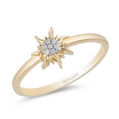 Disney Rapunzel Inspired Diamond Ring 10K Yellow Gold | Enchanted Disney Fine Jewelry Disney Objects, Rapunzel Ring, Rapunzel Sun, Disney Princess Jewelry, Tangled Jewelry, Disney Rings, Enchanted Disney, Enchanted Jewelry, Sun Ring