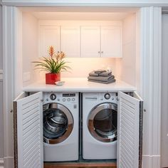 Laundry Closet Makeover, Laundry Nook, Room Storage Diy, Laundry Room Layouts, Laundry Design