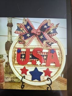 an image of the usa sign with red, white and blue stars