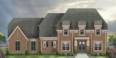 this is an artist's rendering of the front elevation of these luxury home plans