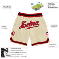 Custom Cream Red-Black Authentic Throwback Basketball Shorts Cream Shorts, Alpha Kappa Alpha, Custom Website, Royal Red, Navy Gold, Basketball Shorts, Grey Shorts, Kelly Green, Sport Fashion