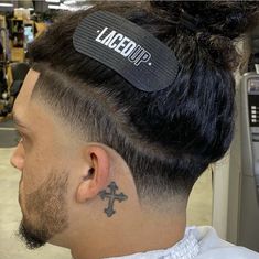 Haircut For Men Long Hair Undercut, Low Taper Undercut, Drop Fade Long Hair, Taper Fade Long Curly Hair, Long Hair Taper, Man Bun Curly Hair, Mens Long Hair Undercut, Low Fade Curly Hair