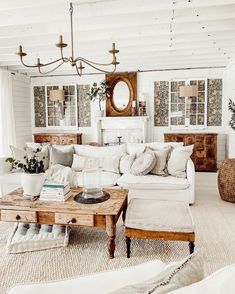 a living room filled with furniture and decor