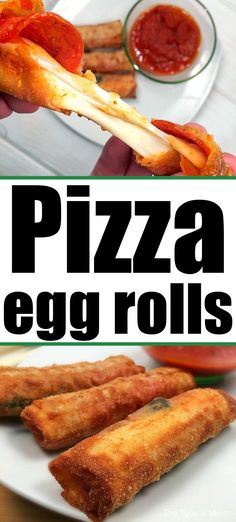 Pizza egg rolls fried or in the air fryer are great for a snack or dinner. Deep Fried Pizza Rolls, Eggroll Wrapper Recipes, Eggs Rolls, Pizza Egg Rolls, Baked Spring Rolls, Dinner Pizza, Tailgating Food, Dinner Board, Club Sandwich Recipes