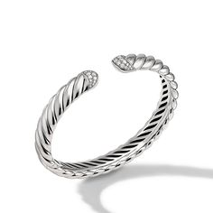 10mm Sculpted Cable Cuff Bracelet Di Sil Luxury Silver Diamond Cuff Bracelet, Designers Jewelry Collection, David Yurman Bracelet, David Yurman Jewelry, Luxury Timepieces, Anniversary Bands, David Yurman, Jewelry Pouch, Estate Jewelry