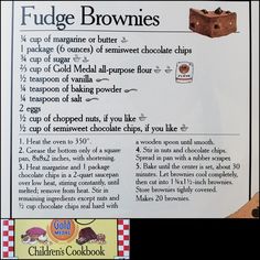 a recipe for fudge brownies with instructions