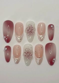 Winter Wine Nails, Joshua Tree Nails, Warm Toned Nails, Flower Decal Nails, Earthy Almond Nails, Winter Gel X Nails, French Square Acrylic Nails, Simple Press On Nail Designs, Soft Autumn Nails