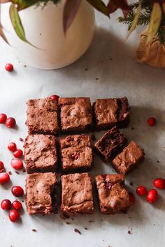 Double chocolate sourdough einkorn cranberry brownies are an easy festive treat. Rich, fudgy chocolate and tart, flavorful cranberries combine for a unique brownie that everyone will love. Made with tangy sourdough starter and nutritious einkorn flour, these are a guilt-free dessert perfect for Christmas and holiday baking!