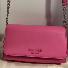 Brand New Never Used, Tags Attached With Price, 8 1/2” Long / 5” Tall / 2 1/2” Wide Kate Spade Cross Body Bag, Everyday Pink Kate Spade Shoulder Bag, Luxury Pink Kate Spade Shoulder Bag, Pink Rectangular Kate Spade Bag, Kate Spade Pink Double Handle Shoulder Bag, Light Pink Purse, Kate Spade Pink Crossbody Shoulder Bag, Minnie Mouse Purse, Blue Kate Spade Purse