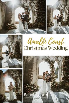 bride and groom with christmas tree decoration during their christmas wedding in the Amalfi Coast Elopement Italy, Italy Elopement, Coast Elopement, Amalfi Coast Italy, Italy Wedding, Grand Hotel, Elope Wedding, Elopement Photography, Christmas Wedding