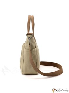 BirdinBag - Foldable Canvas Tote Bag: Fashionably Versatile in Solid Colors Casual Shoulder Diaper Bag For Daily Use, Casual Daily Use Diaper Shoulder Bag, Casual Shoulder Diaper Bag, Handheld Canvas Hobo Bag For Travel, Canvas Handheld Bags For Everyday Use, Canvas Handheld Bag For Everyday Use, Handheld Canvas Bag For Everyday Use, Beige Shoulder Bag With Adjustable Handle For On-the-go, Large Capacity Shoulder Diaper Bag For Everyday Use