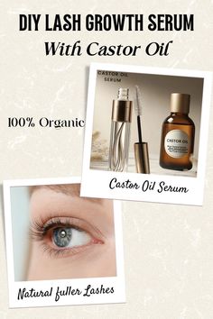 Get fuller lashes faster with our Natural Castor Oil Serum, the perfect solution for those seeking an eyelash extensions effect. Embrace the aesthetic of natural lashes with DIY tips for longer, thicker lashes. See the impressive growth results firsthand and understand why this product is a must-have for natural eyelash extension enthusiasts. Fill a tube with organic castor oil and use daily at night to see results. Or simply grab our home made Diy lash extension serum on Amazon! Lash Growth Serum, Natural Eyelash Extensions, Lash Growth