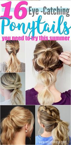 Fun Ponytail Hairstyles, Cute Ponytails For Medium Hair, Easy Ponytails, Updos Easy, Cute Ponytail Hairstyles, Girls Hairstyles Easy, Ponytail Hairstyles Easy, Ponytail Hairstyle, Cute Ponytails