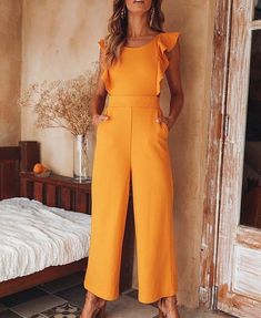 Dance Jumpsuit, Mustard Jumpsuit, Shower Outfits, Bridal Shower Outfit, Jumpsuit Outfit, Casual Jumpsuit, Jumpsuit Fashion, Guest Outfit, Outfit Casual