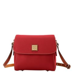 One inside pocket. One inside zip pocket. Inside key hook. Adjustable shoulder strap. Strap drop length 25". Feet. Lined. Magnetic closure. Monogram Pendant, Tan Cowhide, Key Hook, Dooney And Bourke, Dooney Bourke Handbags, Dooney & Bourke, Signature Logo, Red Fashion, Dooney Bourke