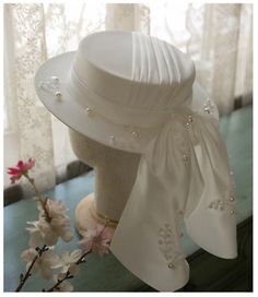 Luxury Satin Bridal Bucket Hat White Pearls Bowknot Boater Cap Wedding Party Hat | eBay White Church Hats, Classy Hats, Bridal Cap, Bucket Hat White, Luxury Hats, Pearl Decorations, Boater Hat, Church Hats, White Hat