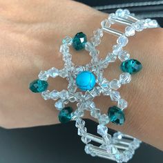 Gorgeous One Of Kind Crystals Bracelet With Silver Tone Toggle Clasps Nwot Elegant Turquoise Crystal Bracelet For Party, Elegant Turquoise Crystal Bracelet, Beautiful Beaded Earring, Beaded Earring, Toggle Clasp, Jewelry Diy, Crystal Bracelets, Beaded Jewelry, Silver Tone