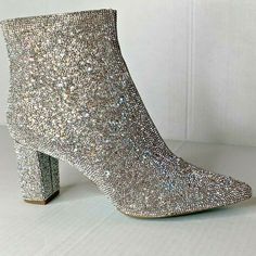 Betsey Johnson Cady Rhinestone Boots Women's Size 13m. New In Box. Synthetic Upper With Allover Rhinestone Details Side Zipper Closure Fabric Lining Synthetic Outsole Approx. 5.5" Shaft Height Approx. 3.25" Heel Height. Embellished Boots For Formal Parties, Embellished Boots For Formal Party Season, Elegant Embellished Boots For Party Season, Elegant Sparkling Boots For Fall, Elegant Sparkling Boots For Party Season, Rhinestone Ankle-high Evening Boots, Elegant Winter Boots With Bling, Elegant Embellished Boots For Winter, Elegant Embellished Winter Boots