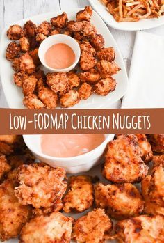 low - fodmap chicken nuggets with dipping sauce on the side