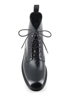 Black semi-brushed leather Lace-up boot from Henderson Baracco. Leather sole, light rubber sole. Unlined interior. Heel: 3 cmComposition: Leather Masculine Business Boots In Calf Leather, Masculine Calf Leather Business Boots, Masculine Calf Leather Boots For Business, Leather Chukka Boots With Vibram Sole For Formal Wear, Business Waterproof Boots With Goodyear Welted Round Toe, Formal Leather Chukka Boots With Vibram Sole, Classic Plain Toe Waterproof Boots For Business, Classic Waterproof Boots With Leather Sole For Business, Classic Waterproof Boots For Business