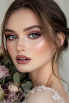 Olive Skin Makeup, Russian Makeup, Wedding Party Makeup, Spring Wedding Makeup, Bridal Makeup For Blue Eyes, Wedding Makeup Blue, Boho Wedding Makeup, Wedding Makeup Bridesmaid, Timeless Makeup