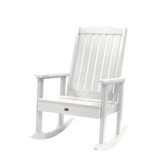 Lehigh Outdoor Rocking Chair Rocking Chair White White Rocking Chairs, Outdoor Rocking Chair, Wood Rocking Chair, Rocker Chairs, Wood Grain Texture, Outdoor Rocking Chairs, Plastic Furniture, Chair Types, Mandalay