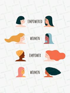 the different types of women's hair are shown in this graphic style, which includes long