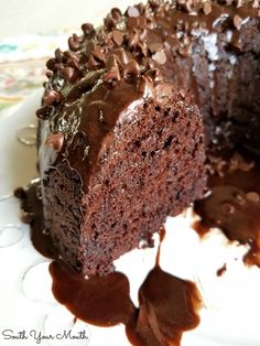 a piece of chocolate cake on a plate