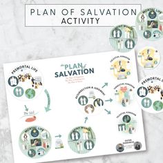 the plan of salvation activity is displayed on a marble surface