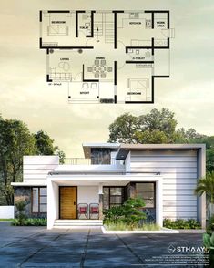 the floor plan for this modern house