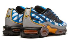 Nike Air Max Plus Premium 'Photo Blue' Photo Blue/Wolf Grey-Orange Peel-Black 815994-400 Blue Winter Sports Sneakers, Winter Sports Blue Sneakers, Orange Pee, Blue Wolf, Air Max 90 Premium, Orange Camo, Air Max 98, Blue Photo, Bleached Denim