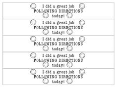 four different types of job descriptions in black and white with the words, i did a great job following directions