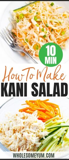 how to make kani salad with text overlay