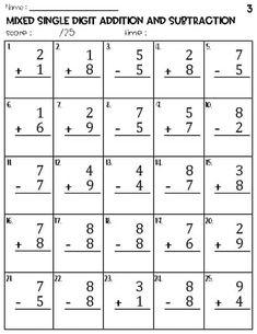 the mixed up addition and subtraction worksheet is shown in this image