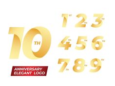 an anniversary logo with the number ten and twenty years in gold on a white background