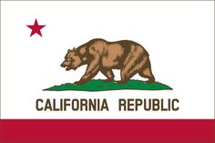 the state flag of california is shown in three different colors, including red, white and green