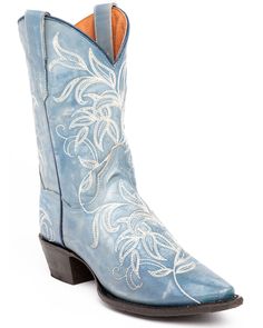 Raven Wedding, Wedding Cowboy Boots, Leaf Stitch, Blue Cowboy Boots, Shyanne Boots, Cute Cowgirl Boots, Blue Bridal Shoes, Cowboy Theme, Ariat Boots